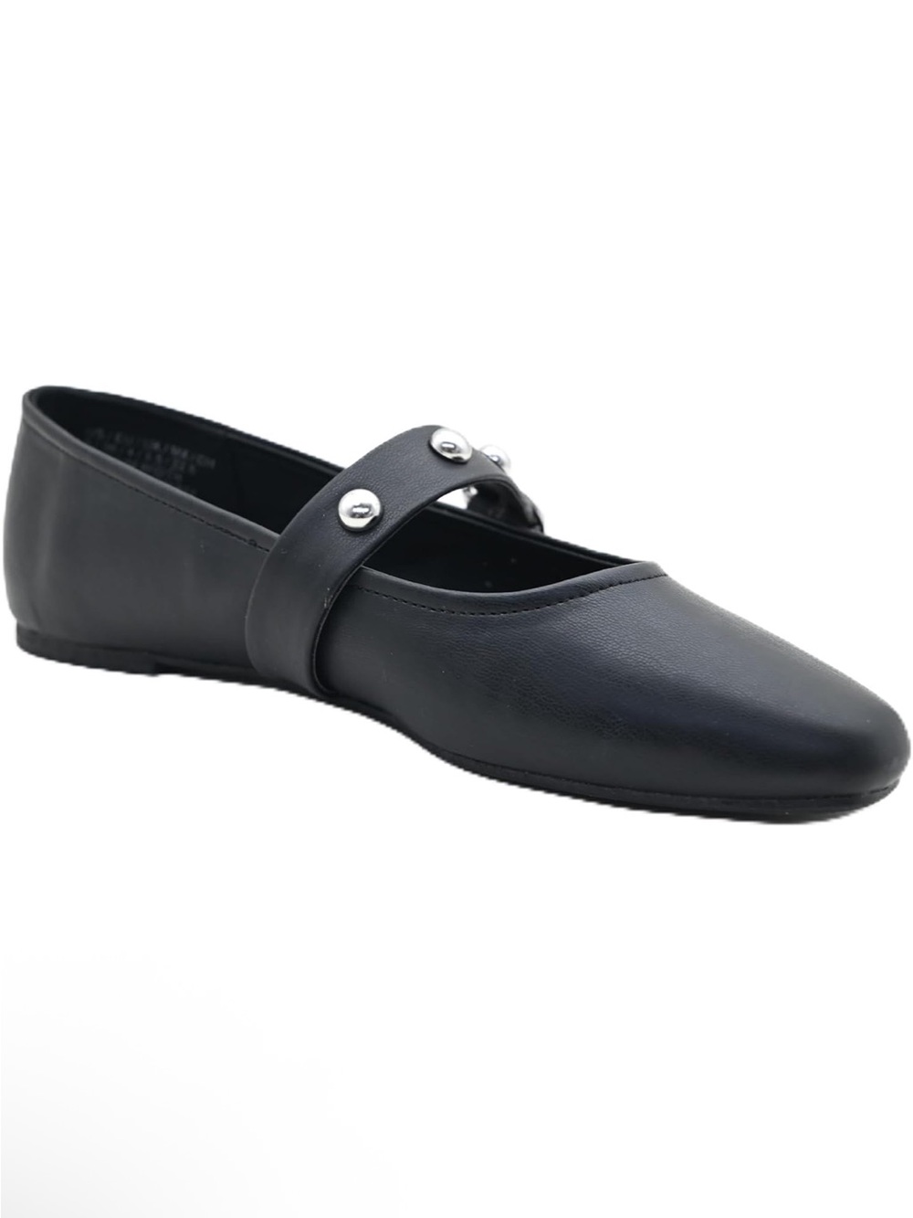 Kenneth Cole Black Mary Jane Flat with Silver Stud Detail - Women's Shoes